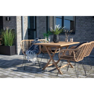 Oviedo Spisebord, teak, natur, 120x80x75 cm - Billede 5