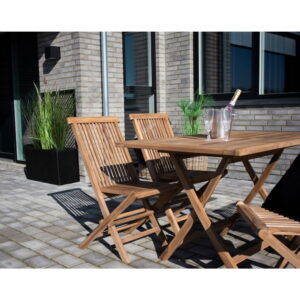 Oviedo Spisebord, teak, natur, 120x80x75 cm - Billede 6