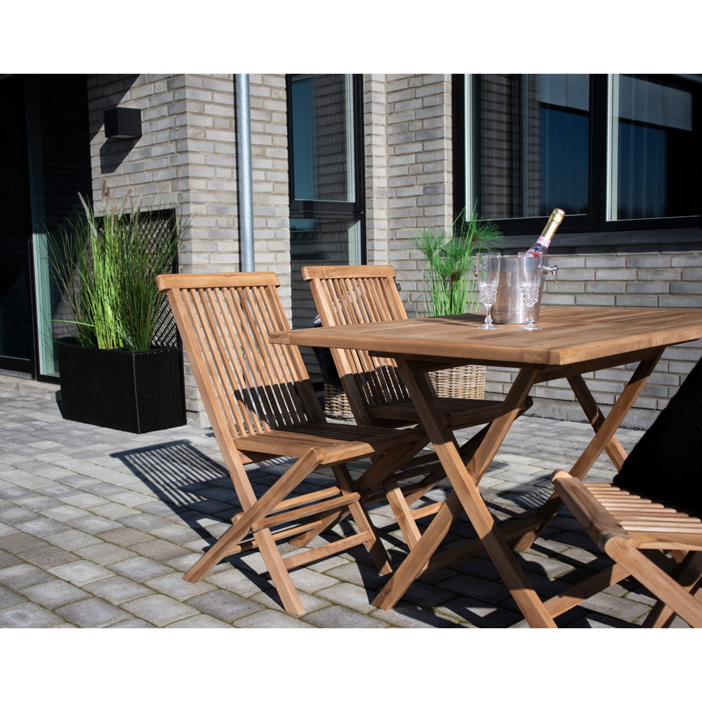 Oviedo Spisebord, teak, natur, 120x80x75 cm - Billede 6