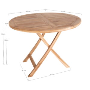 Oviedo Spisebord, teak, natur, ø100x75 cm - Billede 5