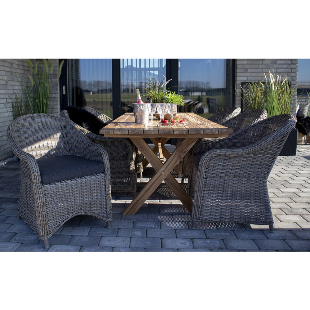 Murcia Spisebord, teak, natur, 200x90x75 cm - Billede 6