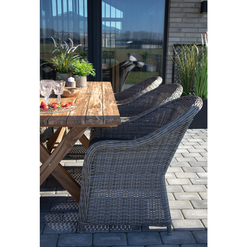 Murcia Spisebord, teak, natur, 200x90x75 cm - Billede 8