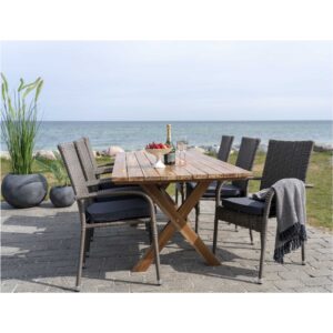 Murcia Spisebord, teak, natur, 200x90x75 cm - Billede 9