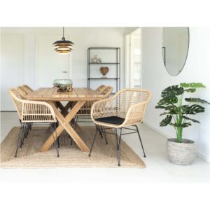 Murcia Spisebord, teak, natur, 200x90x75 cm - Billede 10