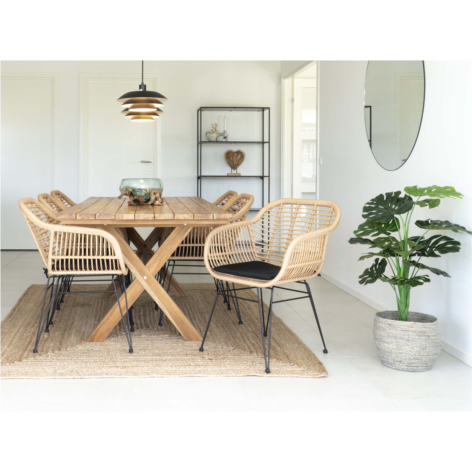 Murcia Spisebord, teak, natur, 200x90x75 cm - Billede 10