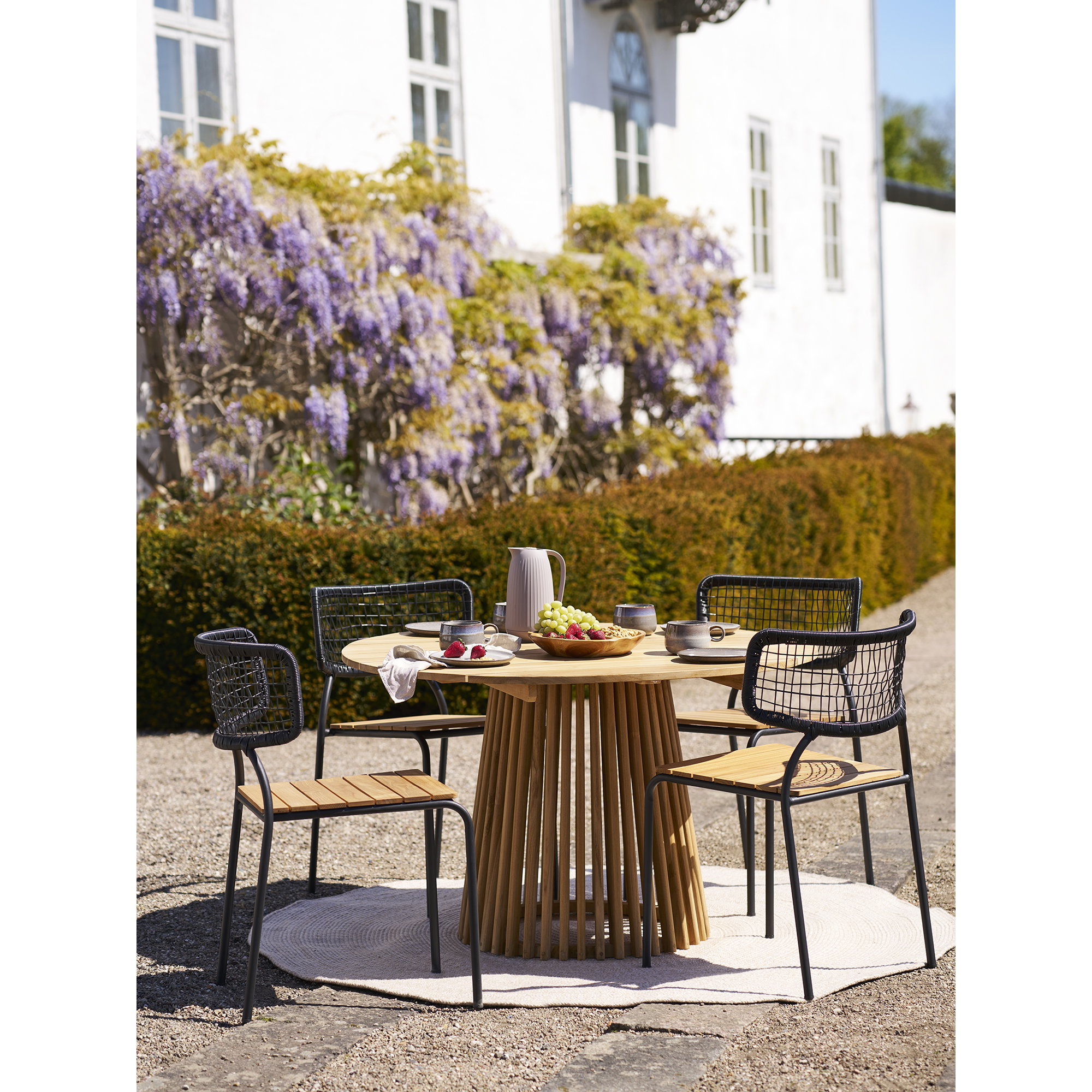 Lorca Spisebord, teak, natur, ø120x75 cm - Billede 2