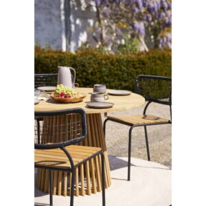 Lorca Spisebord, teak, natur, ø120x75 cm - Billede 3