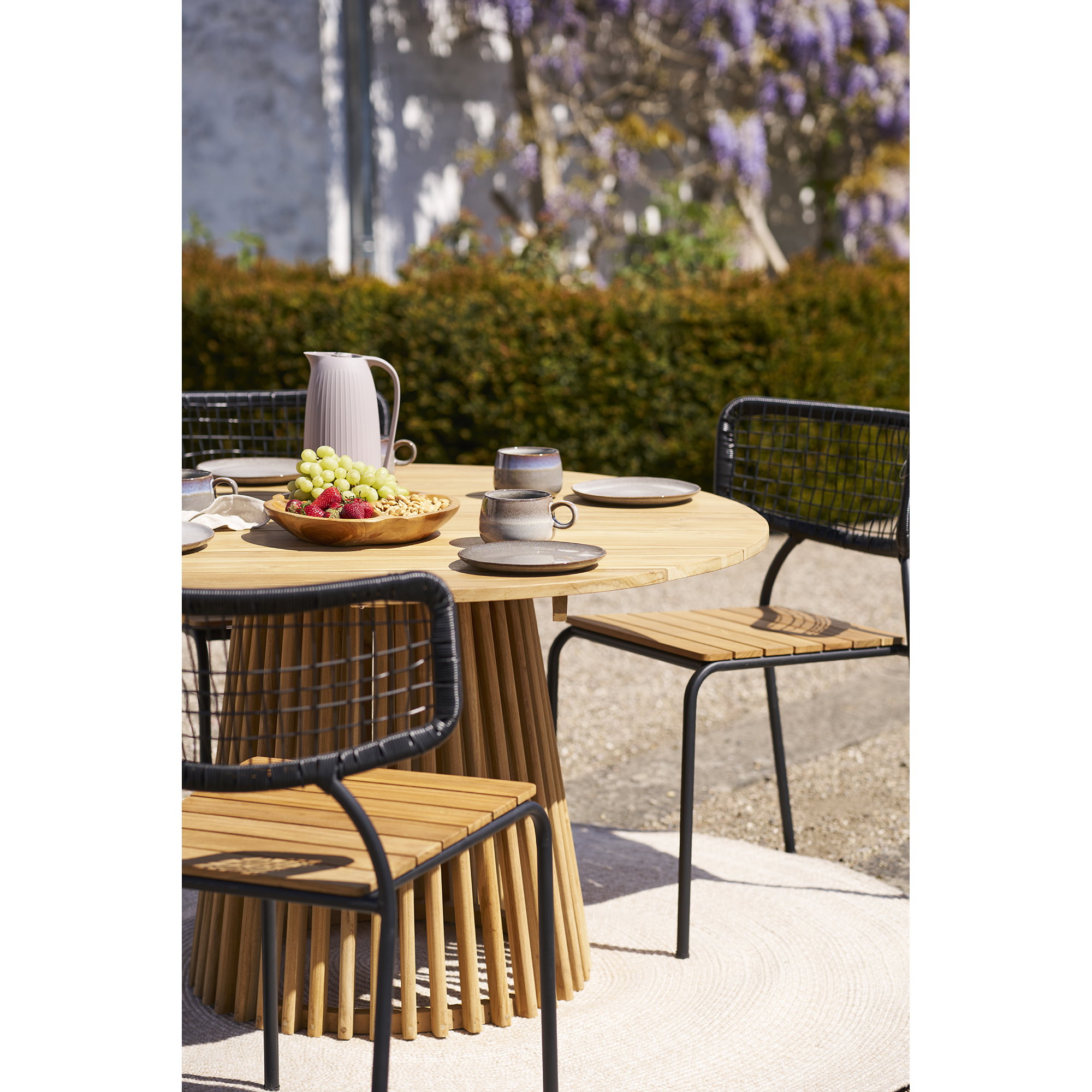 Lorca Spisebord, teak, natur, ø120x75 cm - Billede 3