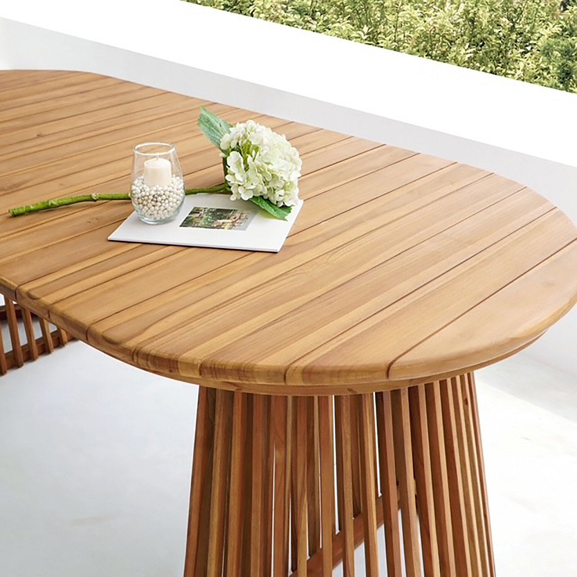 Berja Spisebord, teak, natur, 90x200x75 cm - Billede 7