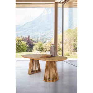 Berja Spisebord, teak, natur, 100x200x75 cm - Billede 6