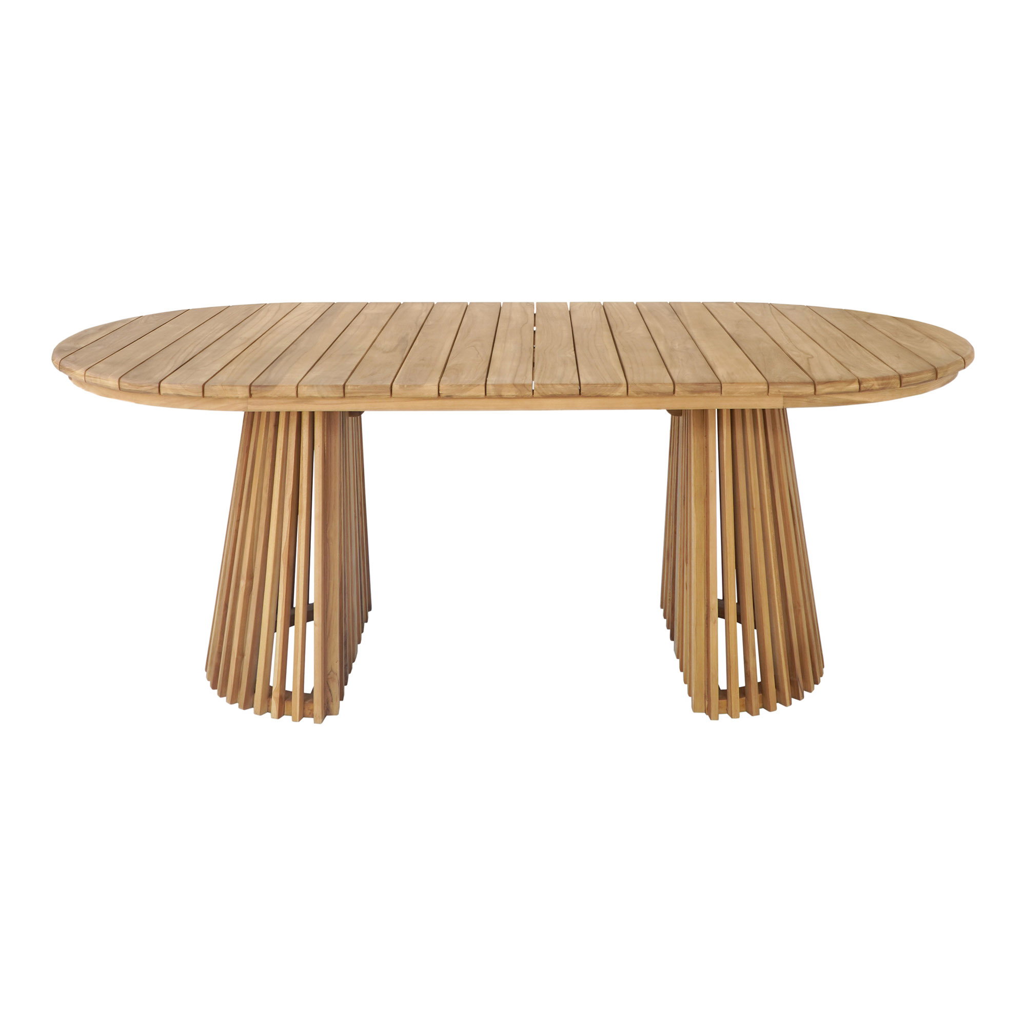 Berja Spisebord, teak, natur, 100x200x75 cm - Billede 2