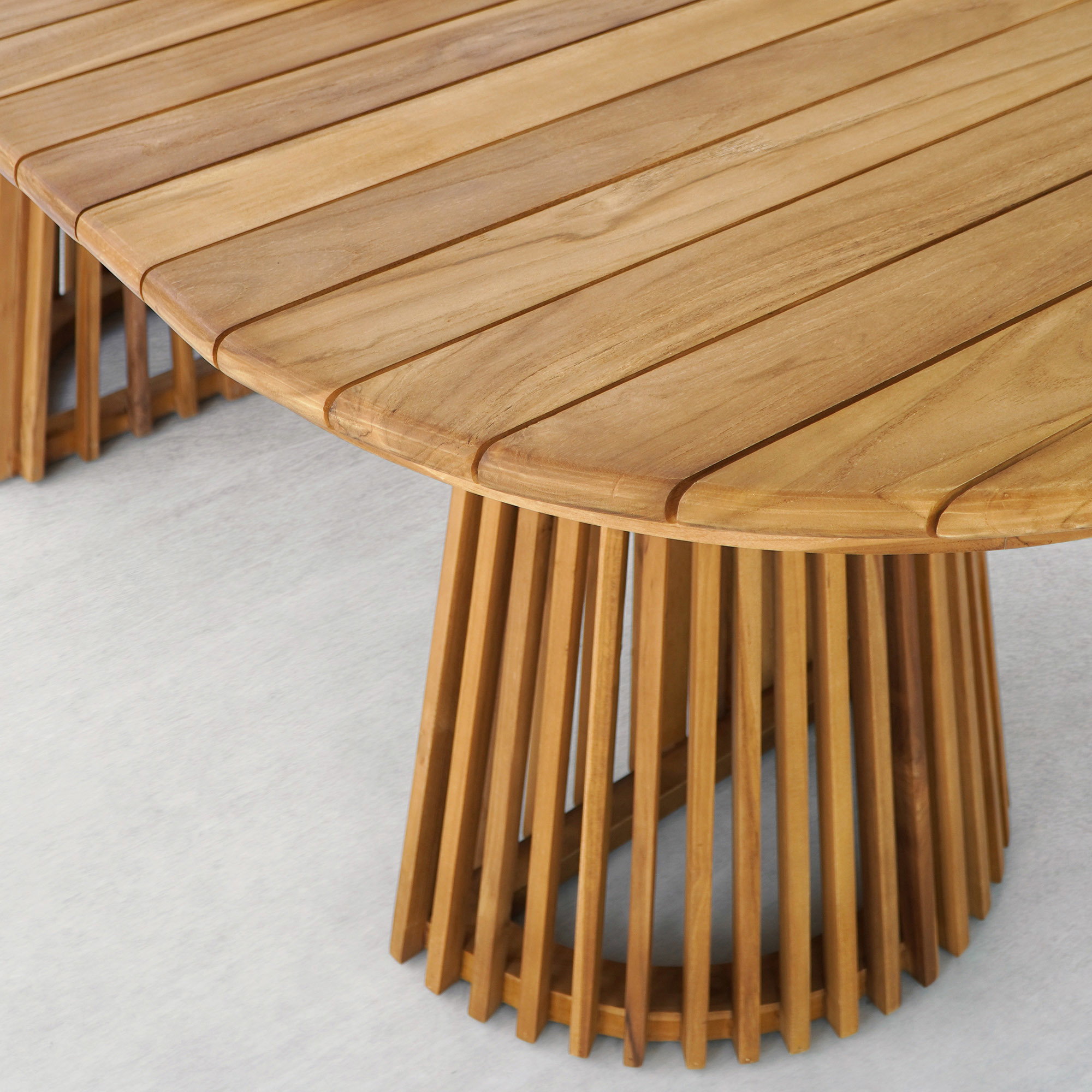 Berja Spisebord, teak, natur, 100x200x75 cm - Billede 7