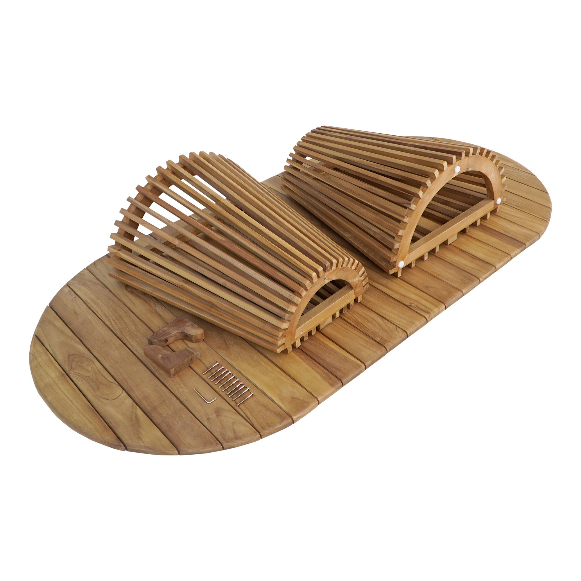 Berja Spisebord, teak, natur, 100x200x75 cm - Billede 4