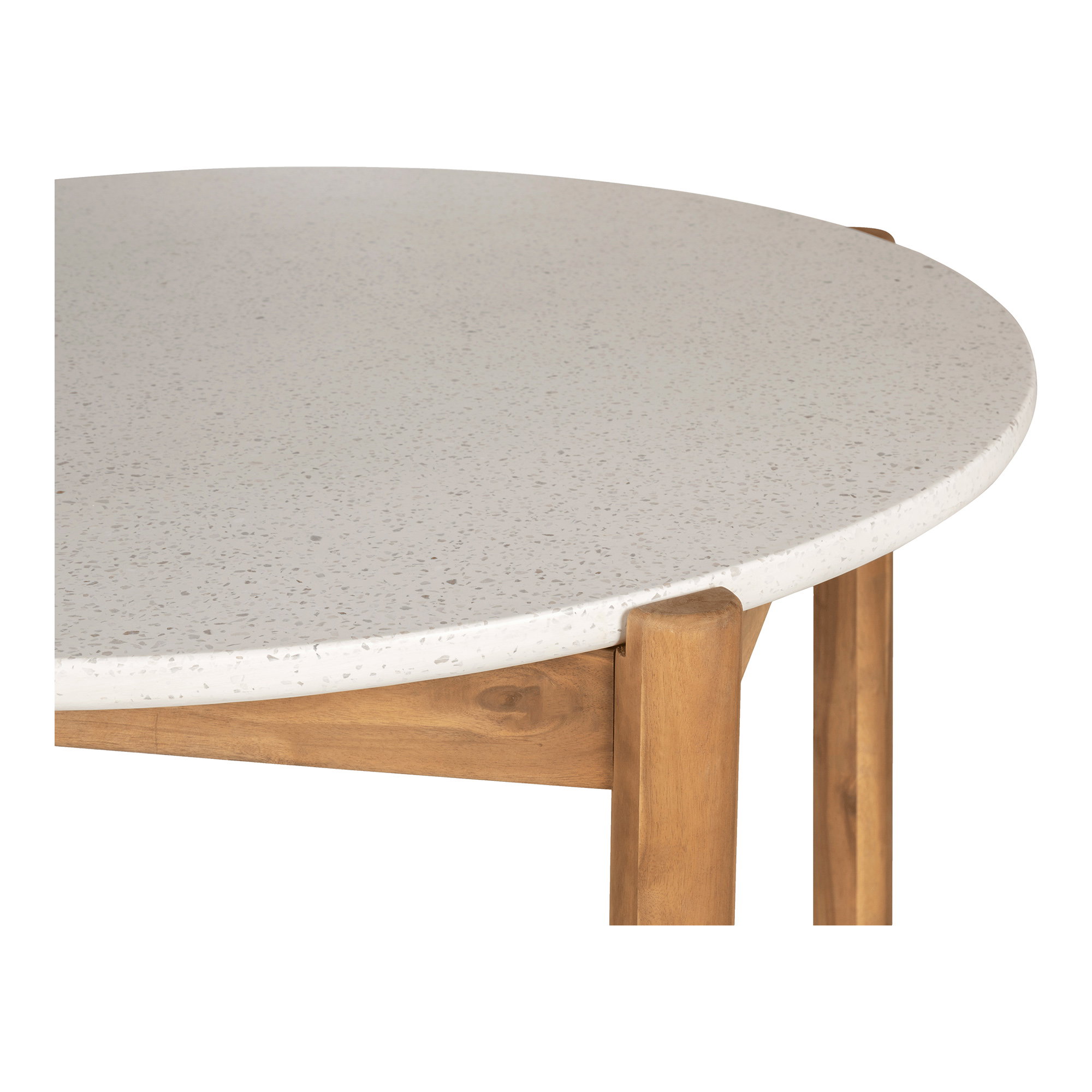 Terracina Spisebord, akacie/terrazzo, hvid/natur, ø120x76 cm - Billede 5