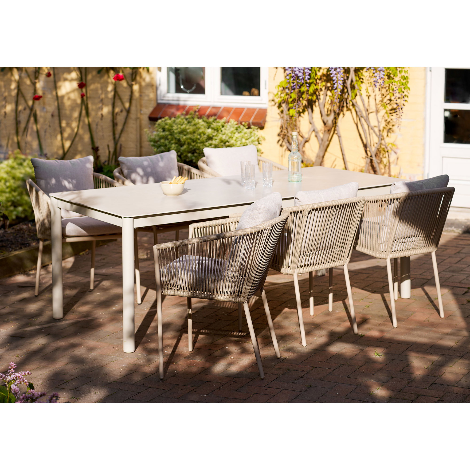 Alcudia Spisebord, aluminium/sintret sten, sand, 90x200x74 cm - Billede 5
