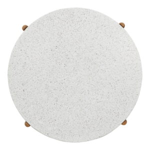 Terracina Sofabord, akacie/terrazzo, hvid/natur, ø84,5x38,5 cm - Billede 3
