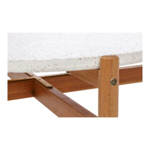 Terracina Sofabord, akacie/terrazzo, hvid/natur, ø84,5x38,5 cm - Billede 4
