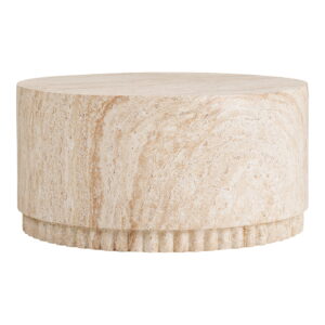 Alternative view of Bonn Sofabord, rillet base, fiberclay, natur, ø75x37 cm
