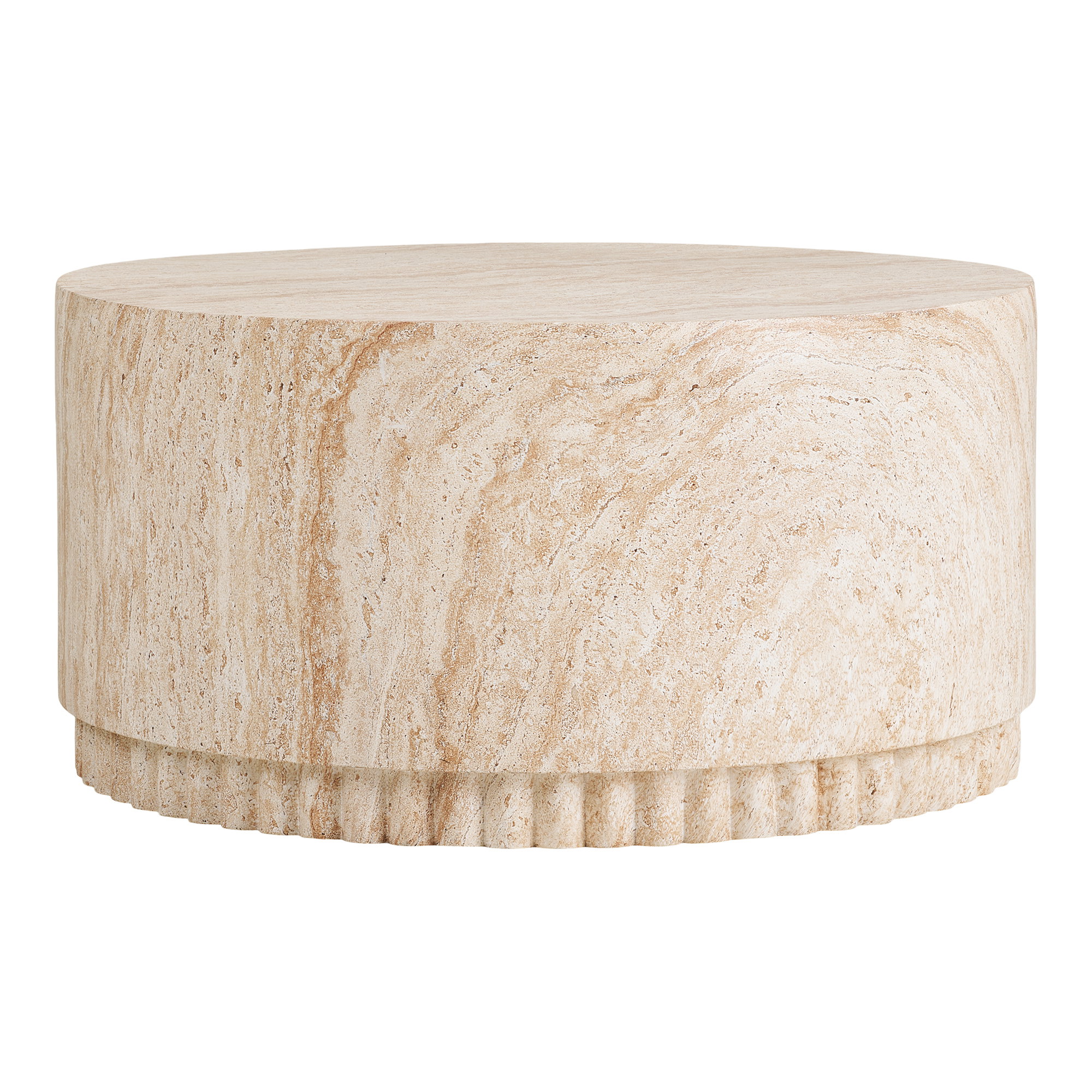 Bonn Sofabord, rillet base, fiberclay, natur, ø75x37 cm - Billede 2