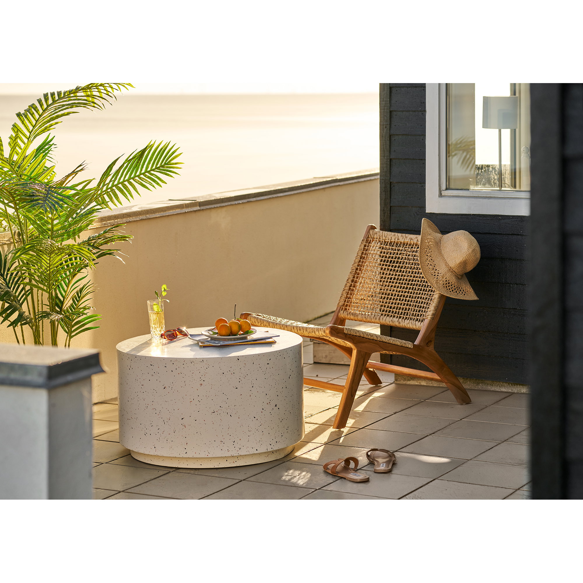 Bonn Sofabord, fiberclay, terrazzo look, ø70x40 cm - Billede 5