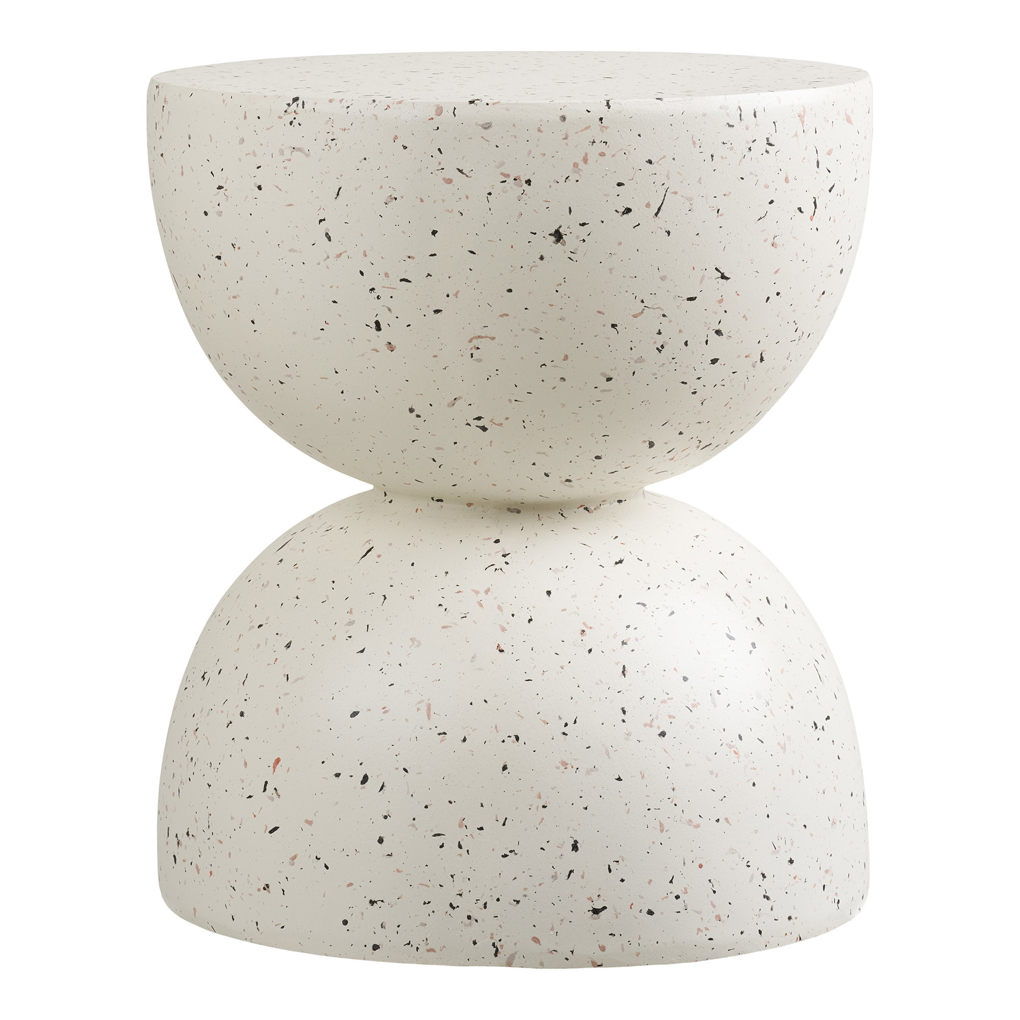 Bonita Hjørnebord, fiberclay, Terrazzo look, ø40x45