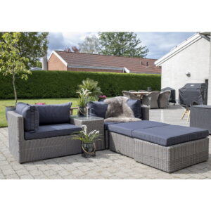 Rossi Loungesæt i polyrattan, kubu grå, inkl. hynder - Billede 8