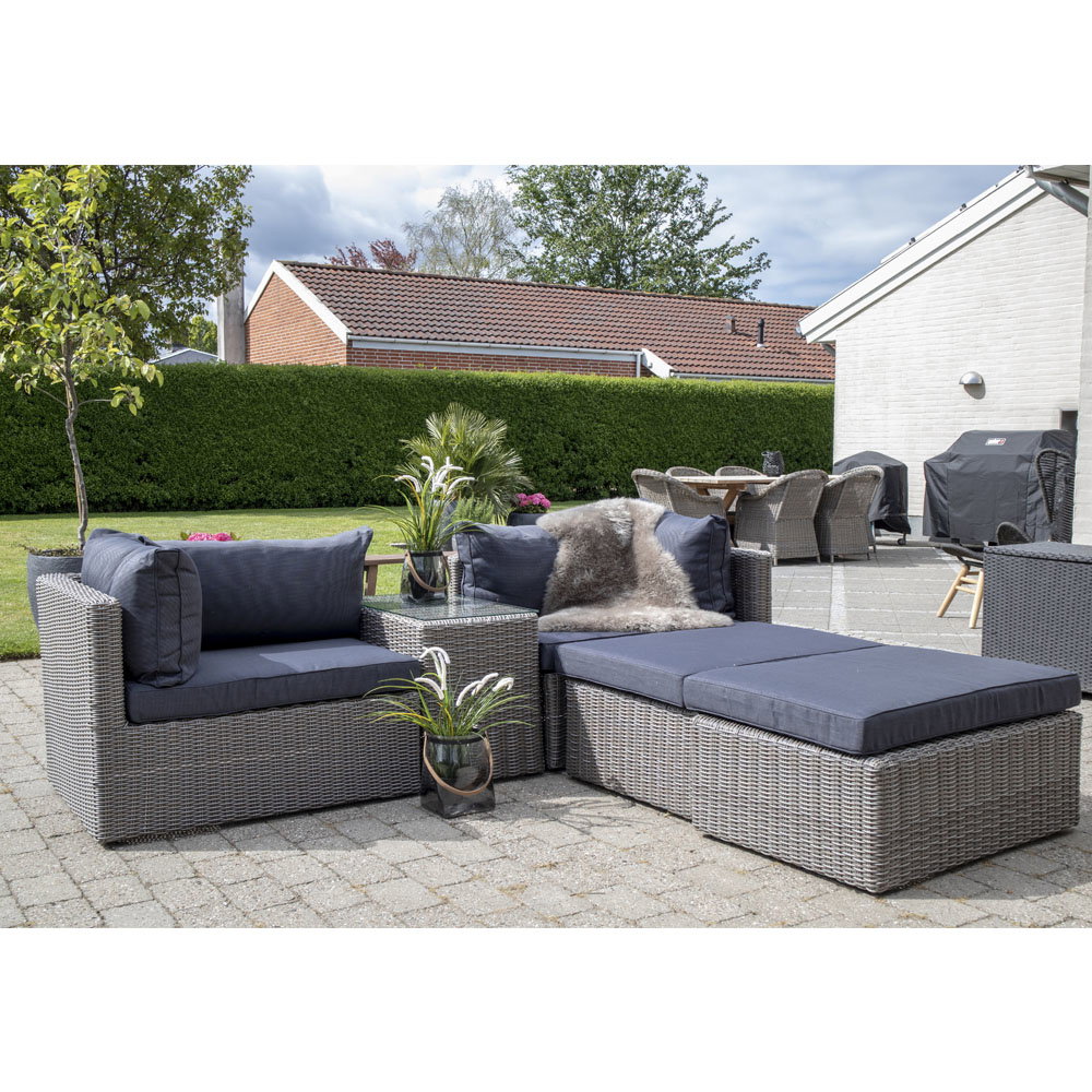 Rossi Loungesæt i polyrattan, kubu grå, inkl. hynder - Billede 8