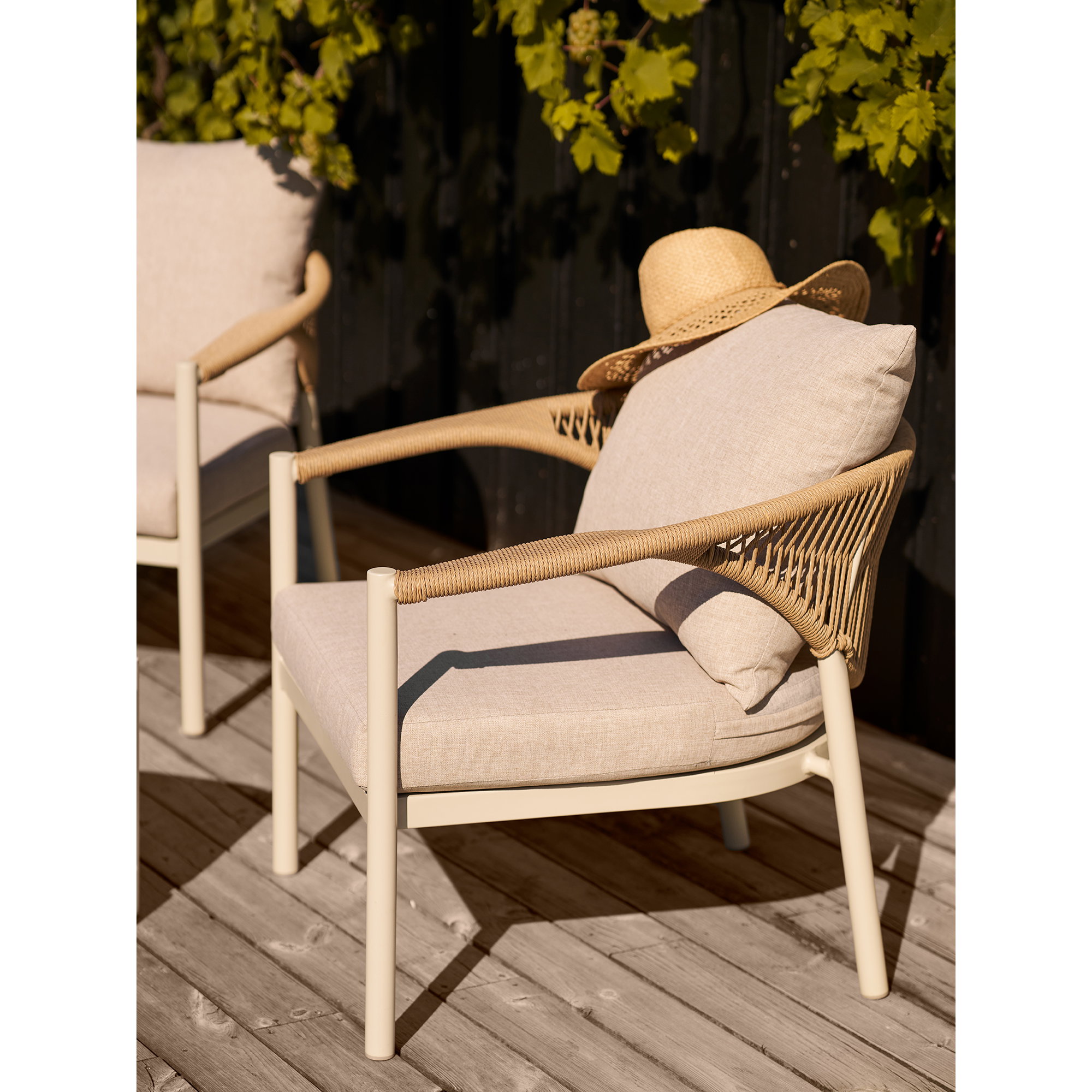 Abela Loungesæt, aluminium/nonwood/polyester/PE rattan, sand/natur, inkl. hynder - Billede 12