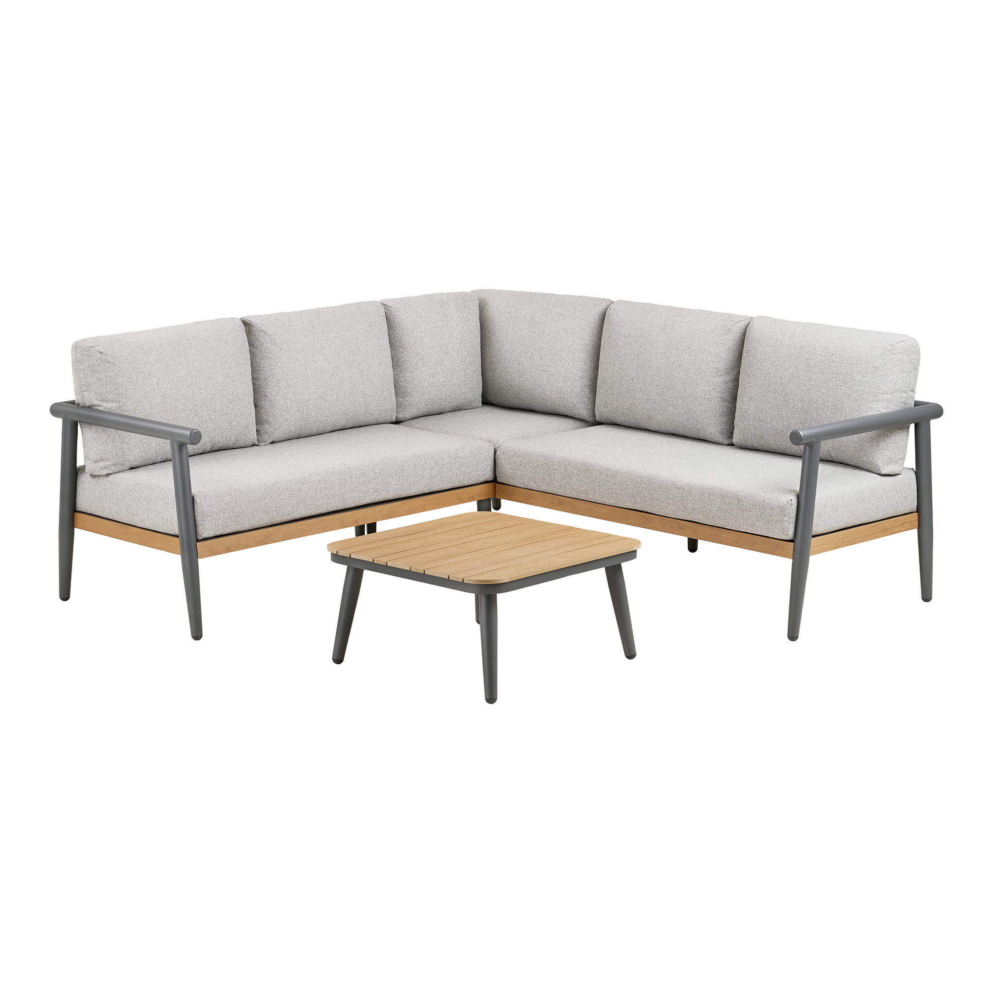 Comillas Hjørne Loungesæt, aluminium, antracitgrå, inkl. hynder