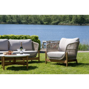 Terracina Loungesæt, akacia, beige, inkl. hynder - Billede 8