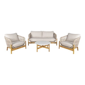 Terracina Loungesæt, akacia, beige, inkl. hynder