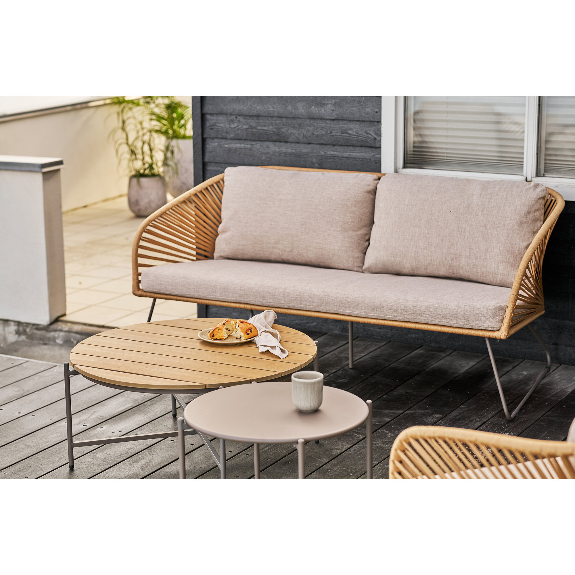 Novella Loungesæt, stål, beige, sand, inkl. hynder - Billede 10