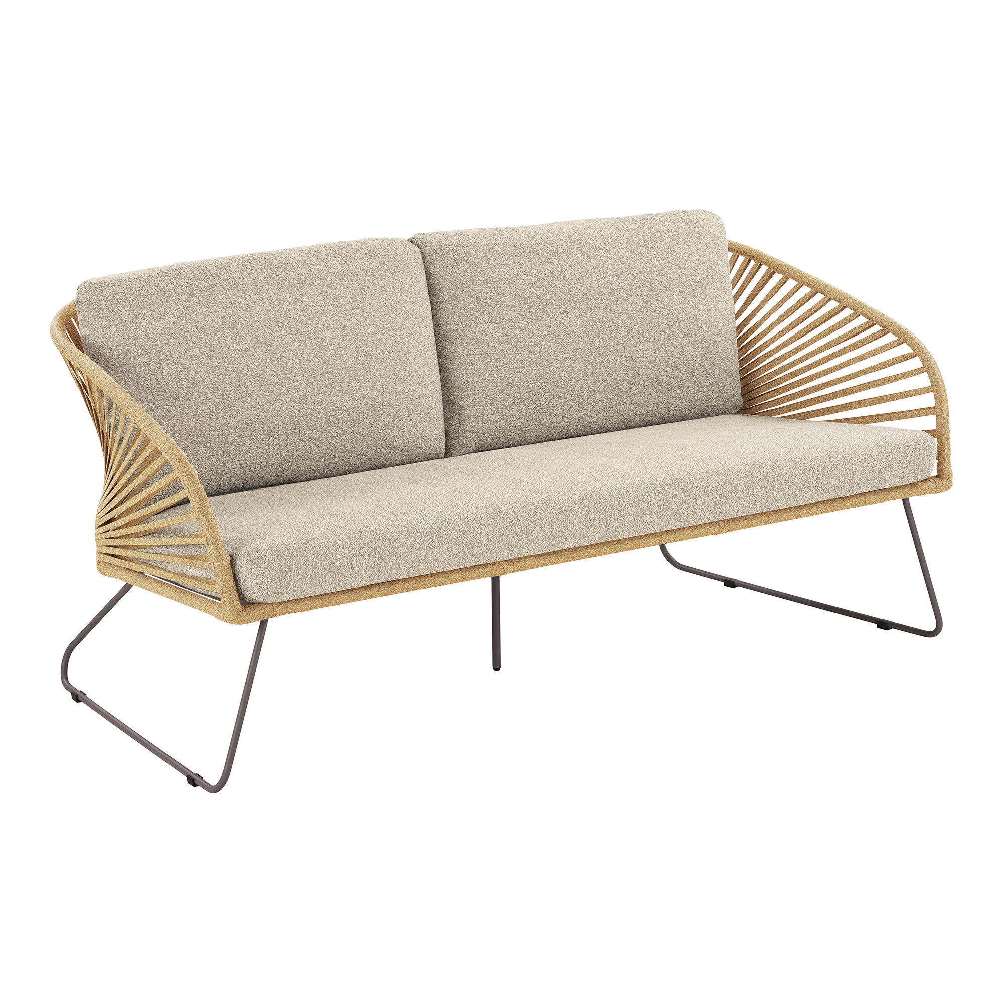 Novella Loungesæt, stål, beige, sand, inkl. hynder - Billede 3