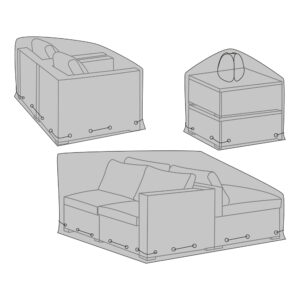 Alternative view of Luksus Overtræk til modulsæt, 210g/m2 600D polyester PU behandlet, vandafvisende, sort, sæt af 3