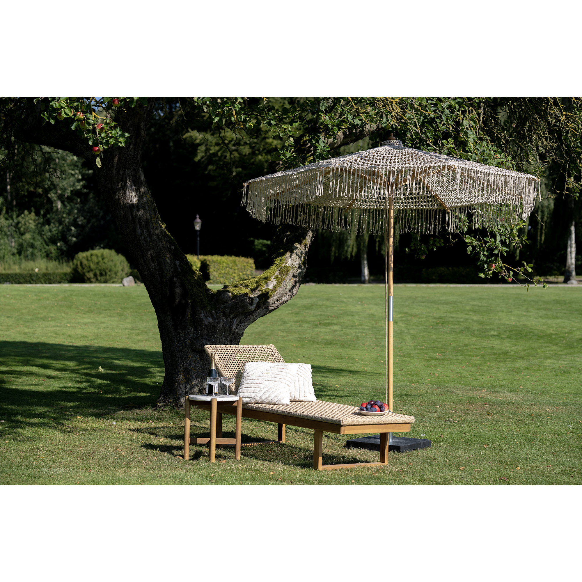 Martos Hæklet Parasol, bomuld, træstok, beige, ø250 cm - Billede 5