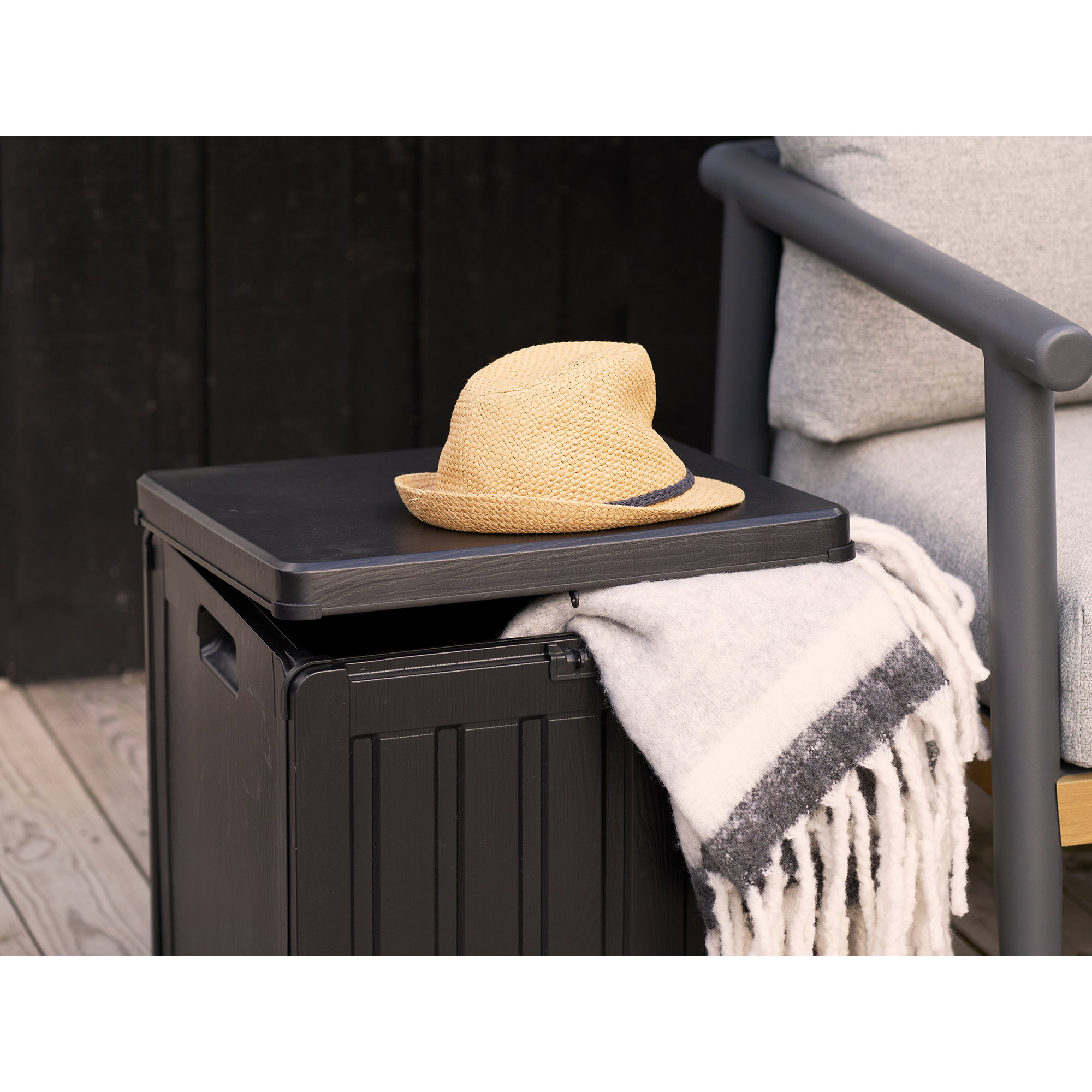 Sobra Hyndeboks, plastik, sort, 42,8x42,8x46,4 cm, 76 L - Billede 8