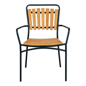Alternative view of Cleveland Spisebordsstol, teak med sort stel – sæt af 4