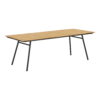 Cleveland Spisebord, teak bordplade, natur, sorte ben, 90x220x74 cm