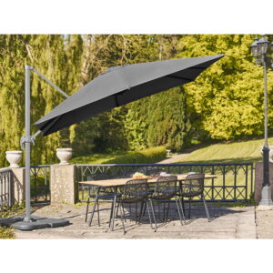 Baza Hængeparasol, med parasolfod, alu stok, sort, 295x295 cm - Billede 7