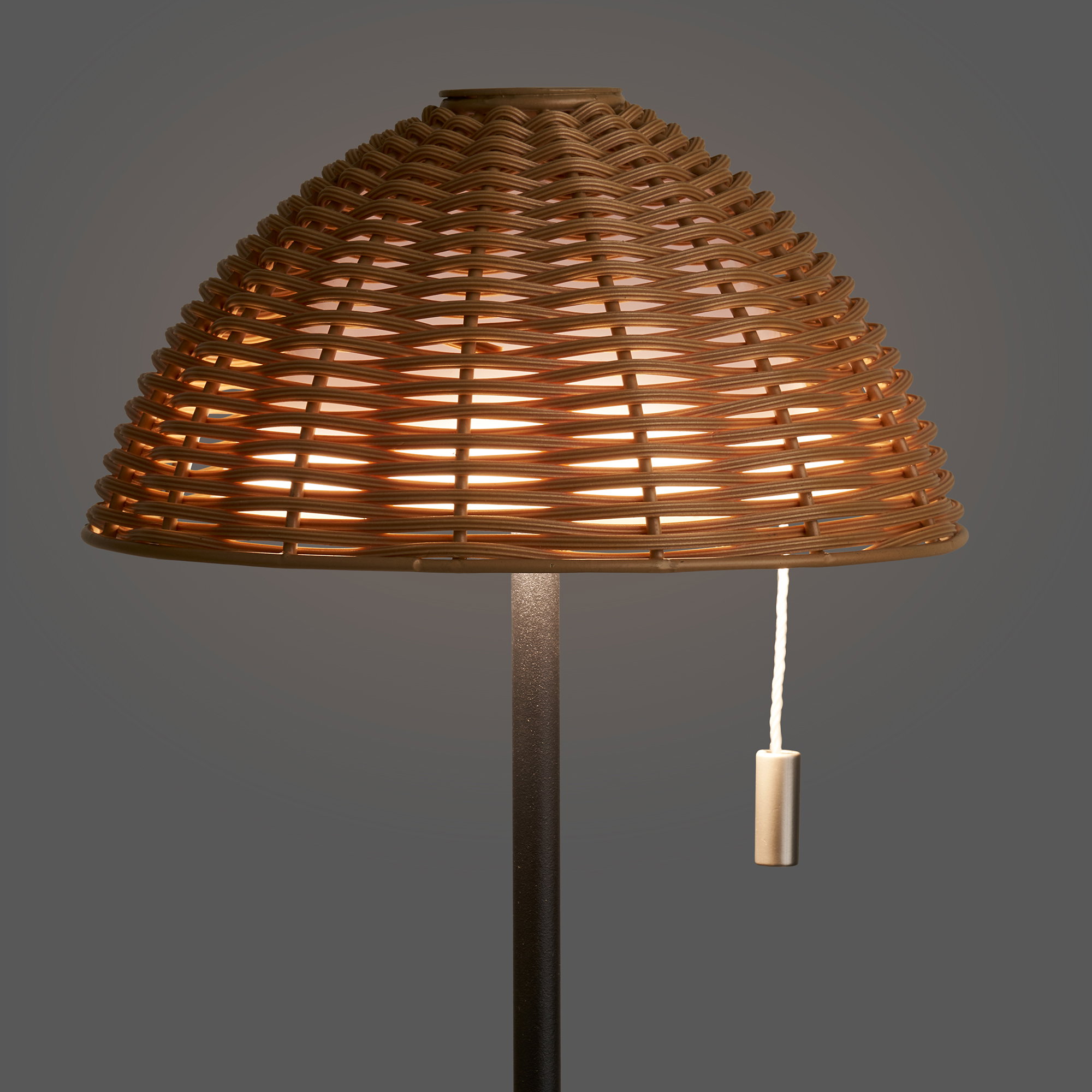 Wigan LED Bordlampe, metal, genopladelig, natur/sort - Billede 4