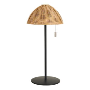 Wigan LED Bordlampe, metal, genopladelig, natur/sort