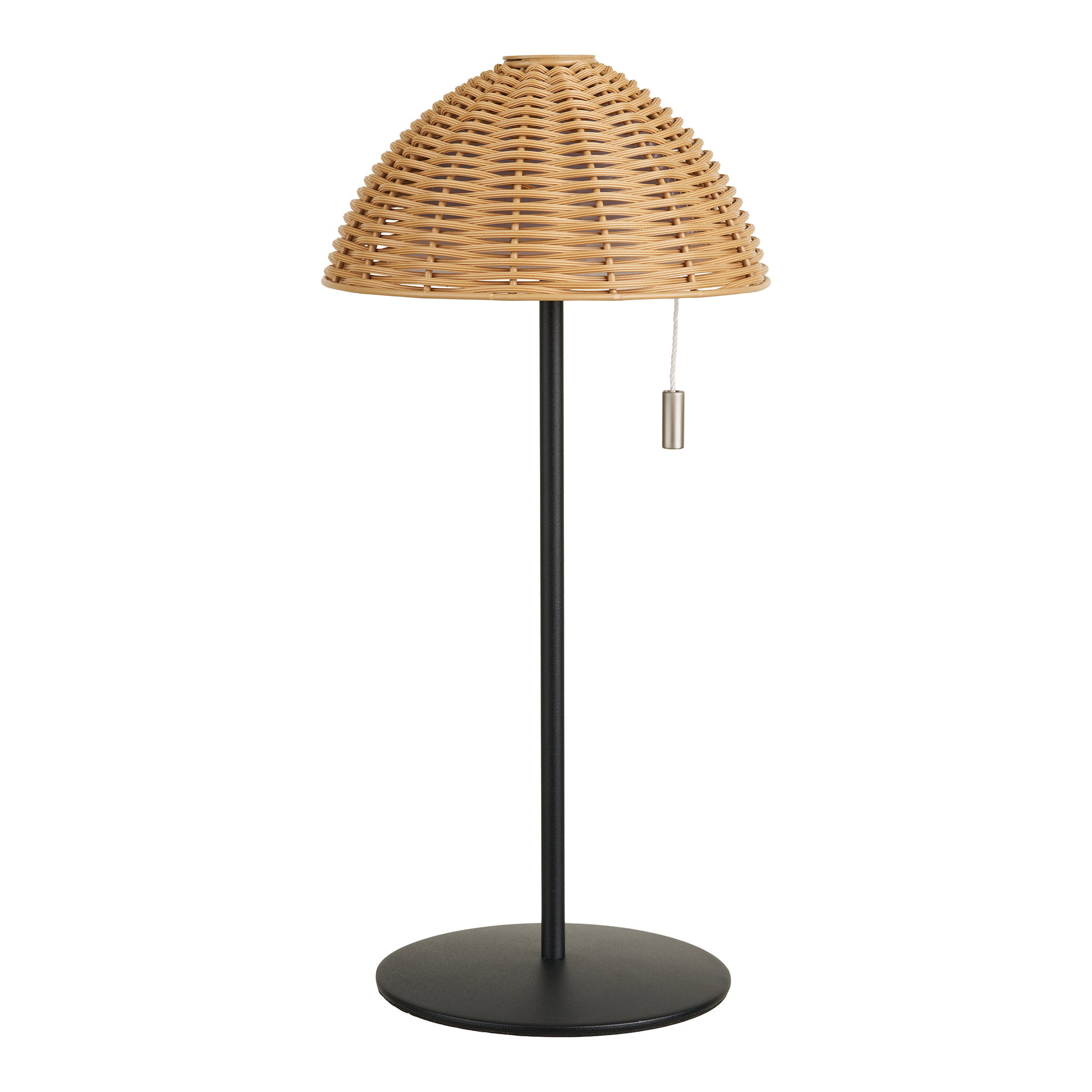 Wigan LED Bordlampe, metal, genopladelig, natur/sort