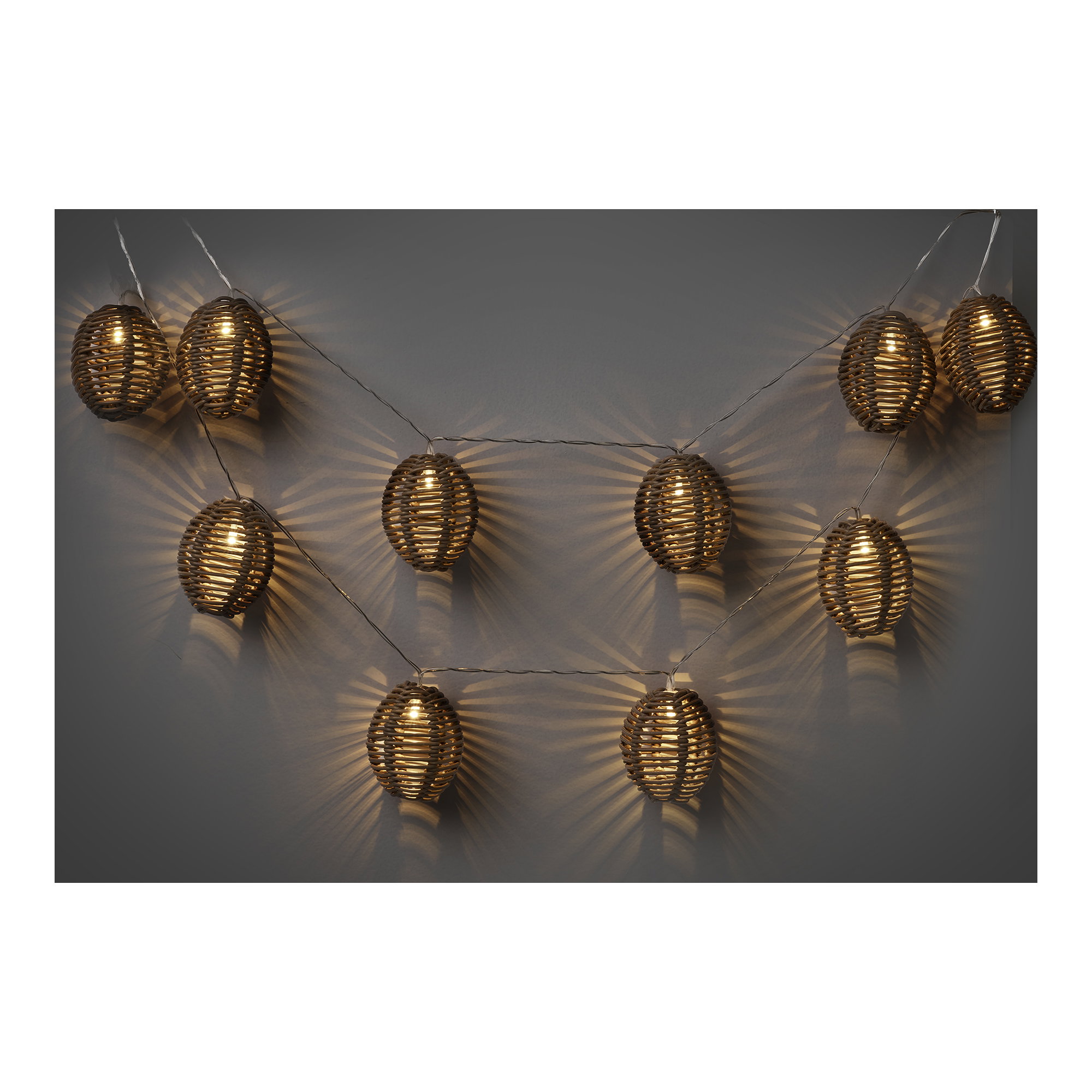 Carlisle LED Lyskæde, polyrattan/metal, natur/sort - Billede 2