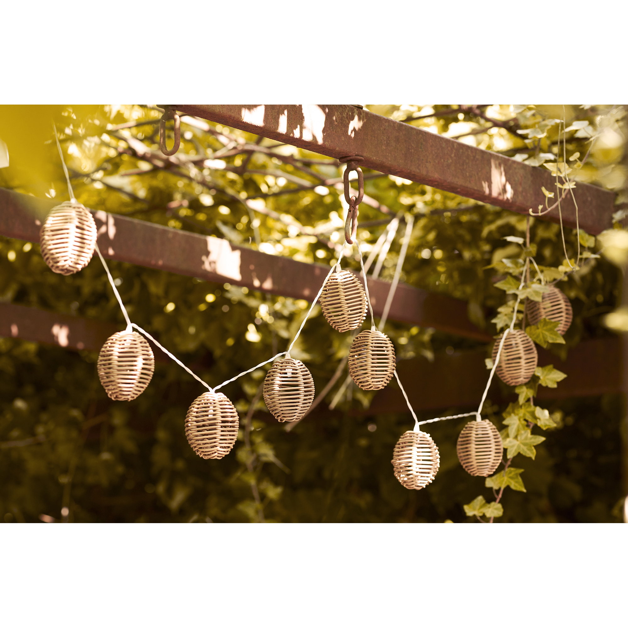 Carlisle LED Lyskæde, polyrattan/metal, natur/sort - Billede 7