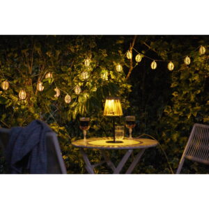 Carlisle LED Lyskæde, polyrattan/metal, natur/sort - Billede 8
