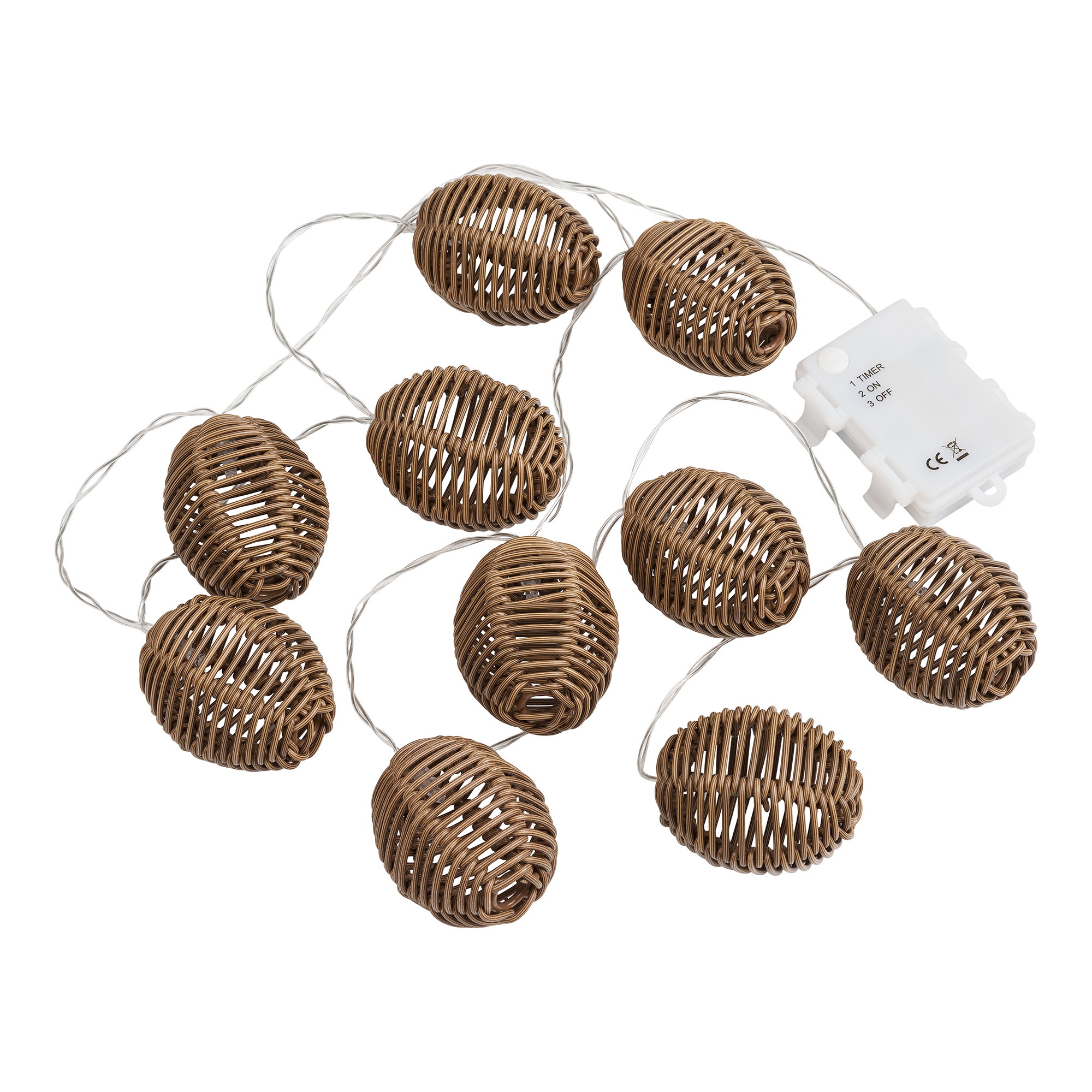 Carlisle LED Lyskæde, polyrattan/metal, natur/sort - Billede 4
