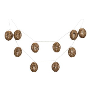 Carlisle LED Lyskæde, polyrattan/metal, natur/sort