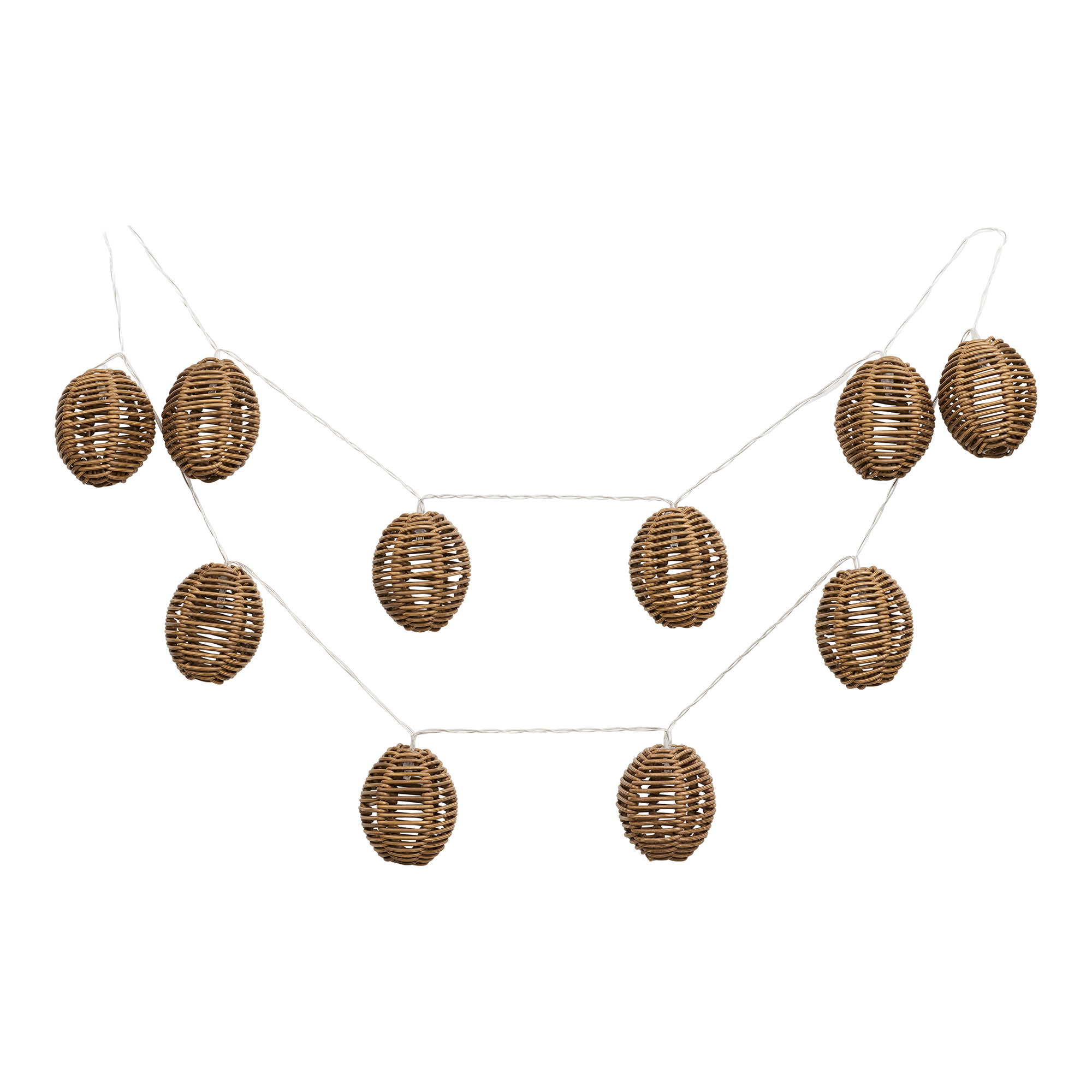 Carlisle LED Lyskæde, polyrattan/metal, natur/sort