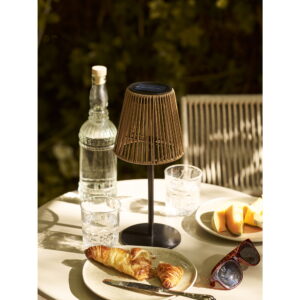 Salford Lampe, genopladelig med integreret solcelle, brun/sort - Billede 4