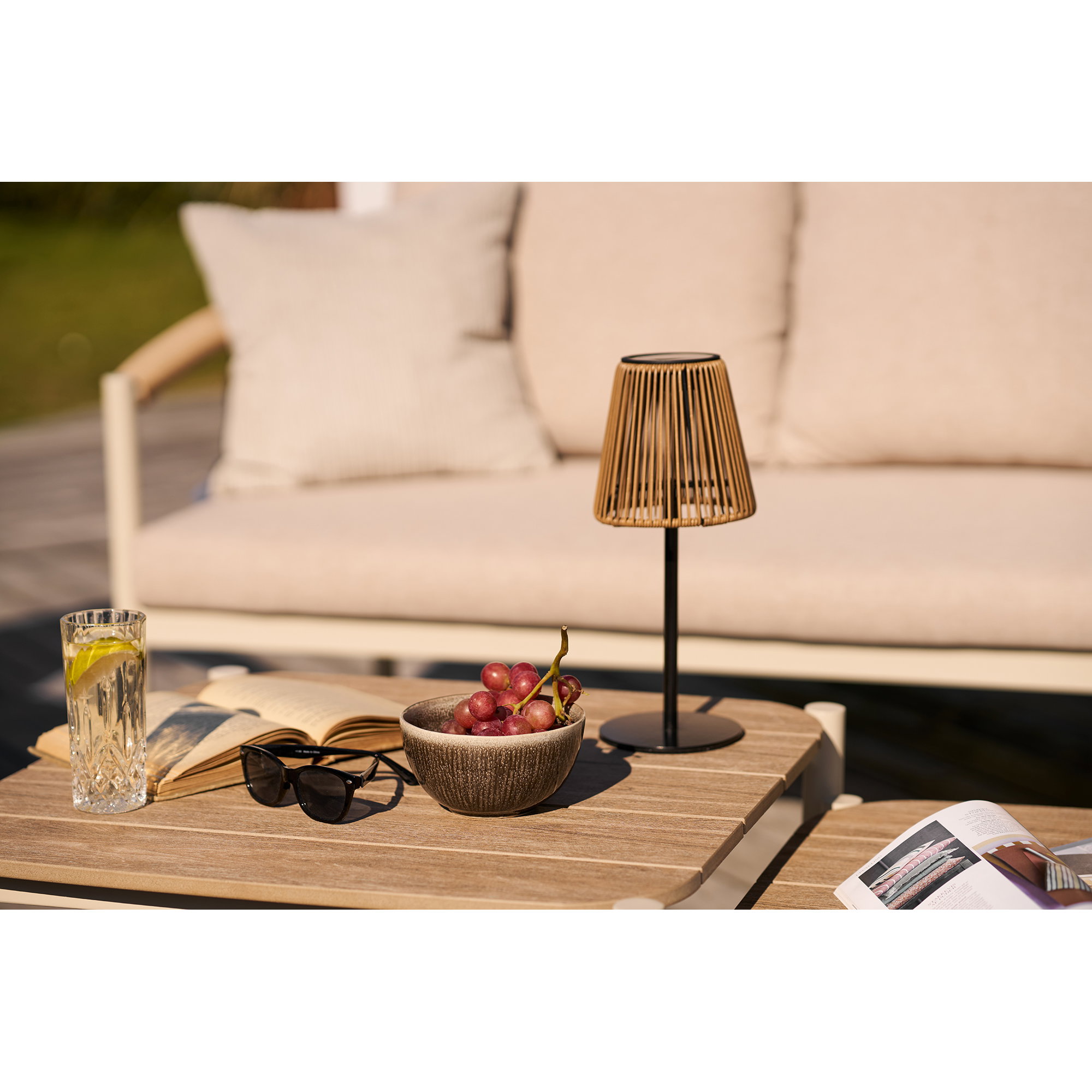 Salford Lampe, genopladelig med integreret solcelle, brun/sort - Billede 8